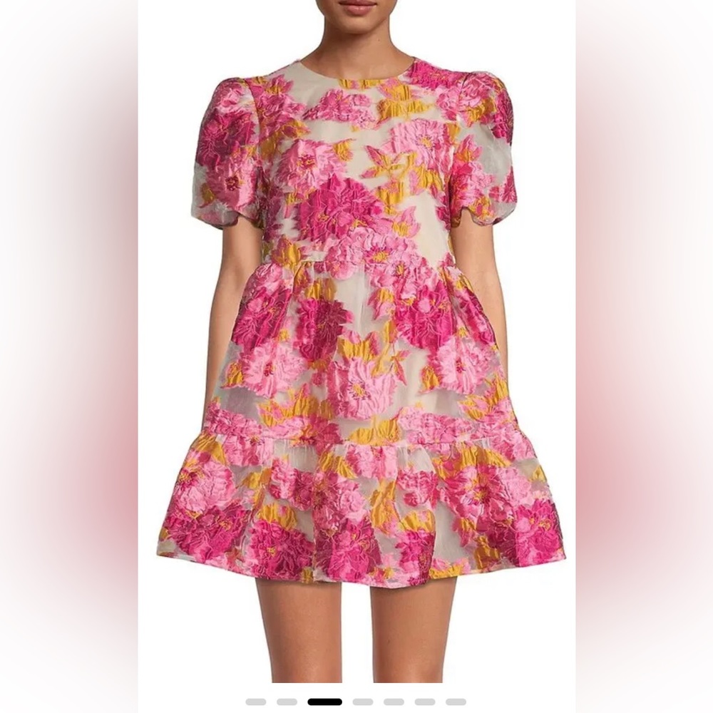 Elliott Progressive Puff-Sleeve Minidress - Red